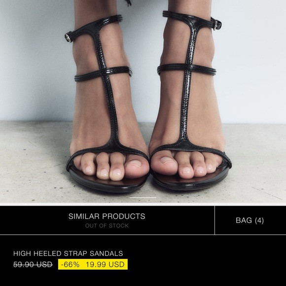 ZARA OPEN TOE HEEL SANDAL - Picture 2 of 3